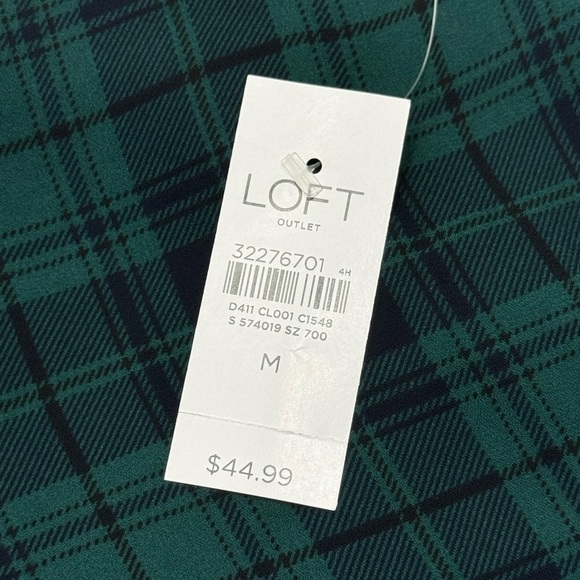 Loft Outlet Lace Lined Green & Blue Plaid Camisole - Picture 2 of 5